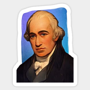 Scottish Inventor James Watt illustration Sticker